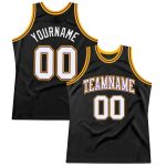 Personalized Basketball Jersey in Black White Purple Gold - Retro Style Sports Apparel Personalized Black White Purple-Gold
