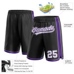 Personalized Basketball Shorts in Black, White, Purple, Gray - Custom Colors and Design Options Personalized Black White