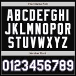 Personalized Varsity Letterman Jacket in Black White Purple Gray Full-Snap Bomber Design Personalized Black White Purple-Gray