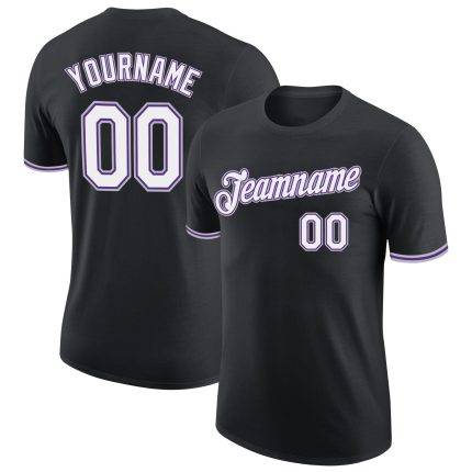 Personalized Performance T-Shirt in Black, White, Purple, and Gray Personalized Black White Purple-Gray Performance T-Shirt