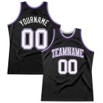 Personalized Basketball Jersey in Black White Purple Gray - Custom Throwback Style Personalized Black White Purple-Gray Throwback