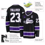 Personalized Black Purple Hockey Jersey - Custom Sports Apparel for Fans Personalized Black White-Purple Hockey Jersey 2