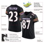 Personalized Authentic Football Jersey - Black White-Purple Mesh Design Personalized Black White-Purple Mesh Authentic Football