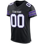 Custom Black and Purple Football Jersey with Personalized Name and Number - Authentic Mesh Team Apparel Personalized Black