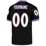 Custom Black White-Purple Mesh Football Jersey with Personalized Name and Number - Authentic Throwback Style Personalized