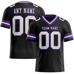 Custom Black White Purple Mesh Football Jersey - Personalized Sportswear 4 Personalized Black White-Purple Mesh Football