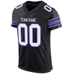Personalized Black Purple White Mesh Football Jersey for Men and Women Personalized Black White-Purple Mesh Football Jersey
