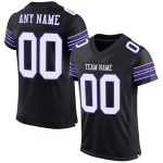 Personalized Black Purple White Mesh Football Jersey for Men and Women Personalized Black White-Purple Mesh Football Jersey