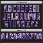 Custom Name Number Baseball Jersey - Personalized Black White Purple Pinstripe Authentic Split Fashion Team Apparel Personalized
