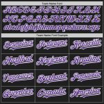 Custom Name Number Baseball Jersey - Personalized Black White Purple Pinstripe Authentic Split Fashion Team Apparel Personalized