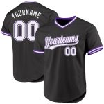 Custom Black and Purple Throwback Baseball Jersey - Personalized Sportswear Personalized Black White-Purple Throwback Baseball