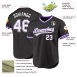 Custom Black and Purple Throwback Baseball Jersey - Personalized Sportswear Personalized Black White-Purple Throwback Baseball