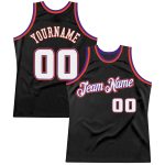 Personalized Black and Purple Throwback Basketball Jersey - Custom Jersey 2 Personalized Black White-Purple Throwback Basketball