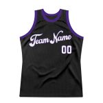 Personalized Throwback Basketball Jersey in Black White Purple - Size 4 Personalized Black White-Purple Throwback Basketball