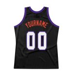 Personalized Throwback Basketball Jersey in Black White Purple - Size 4 Personalized Black White-Purple Throwback Basketball