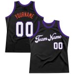 Personalized Throwback Basketball Jersey in Black White Purple - Size 4 Personalized Black White-Purple Throwback Basketball