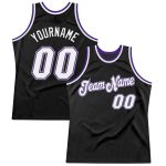 Personalized Throwback Basketball Jersey Black White Purple Size 5 Personalized Black White-Purple Throwback Basketball Jersey