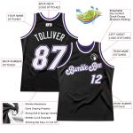 Personalized Throwback Basketball Jersey Black White Purple Size 5 Personalized Black White-Purple Throwback Basketball Jersey