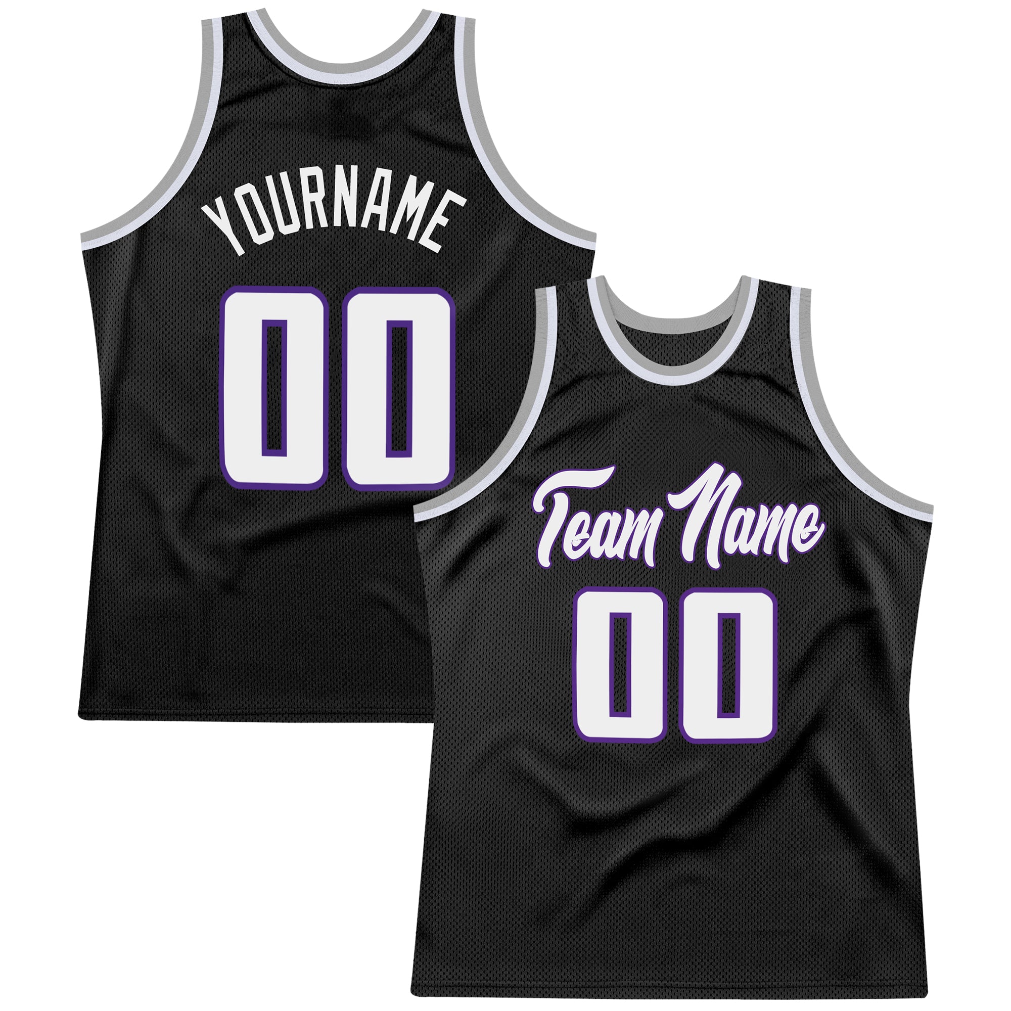 Personalized Black White Purple Throwback Basketball Jersey for Men Personalized Black White-Purple Throwback Basketball