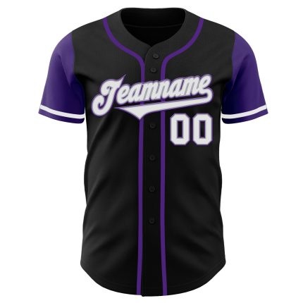 Personalized Two Tone Black White Purple Baseball Jersey for Men and Women Personalized Black White-Purple Two Tone Baseball