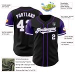 Personalized Two Tone Black White Purple Baseball Jersey for Men and Women Personalized Black White-Purple Two Tone Baseball