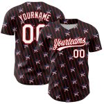 Custom American Flag Baseball Jersey - Personalized Black White Red 3D Stars with Team Name and Number Personalized Black