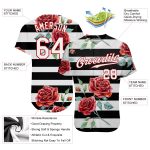 Personalized 3D Mandalas Baseball Jersey in Black, White, and Red Colors Personalized Black White-Red 3D Mandalas Baseball