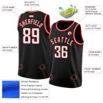Custom Name Number Basketball Jersey Hawaii Palm Trees 3D Pattern Black White Red Authentic Personalized Black White-Red
