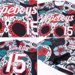 Custom Name Number 3D Skull T-Shirt - Personalized Black White Red Fashion Performance Shirt Personalized Black White-Red