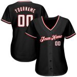 Personalized Authentic Baseball Jersey in Black White Red - Customizable Sports Apparel Personalized Black White-Red Authentic