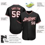Custom Authentic Baseball Jersey with Personalized Name and Number - Black White and Red Team Colors Personalized Black White-Red