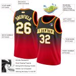 Personalized Authentic Fade Fashion Basketball Jersey in Black, White, and Red Personalized Black White-Red Authentic Fade
