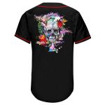 Personalized Black Red White Skull Fashion Baseball Jersey for Men and Women Personalized Black White-Red Authentic Skull