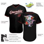 Personalized Black Red White Skull Fashion Baseball Jersey for Men and Women Personalized Black White-Red Authentic Skull