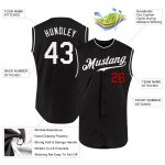 Custom Name Number Personalized Baseball Jersey Black White Red Sleeveless Authentic Team Personalized Black White-Red Authentic