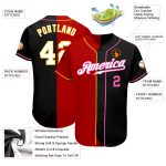 Personalized Authentic Black Red White Split Fashion Baseball Jersey Personalized Black White-Red Authentic Split Fashion