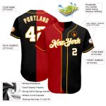 Custom Name and Number Black White-Red Softball Jersey - Personalized Authentic Split Fashion Team Gear Personalized Black