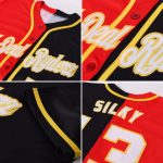 Custom Name and Number Black White-Red Softball Jersey - Personalized Authentic Split Fashion Team Gear Personalized Black