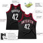 Personalized Black and Red Authentic Throwback Basketball Jersey Personalized Black White-Red Authentic Throwback Basketball