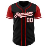 Custom Two Tone Baseball Jersey - Personalized Black Red White with Team Name & Number Personalized Black White-Red Authentic