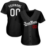 Custom Black White Red Baseball Jersey for Men Women - Personalized Sportswear Personalized Black White-Red Baseball Jersey