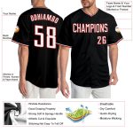Personalized Black Red White Baseball Jersey for Men and Women - Customizable Sportswear Personalized Black White-Red Baseball
