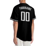Personalized Baseball Jersey in Black, White, and Red for Men - Custom Team Apparel Personalized Black White-Red Baseball