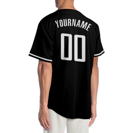 Personalized Baseball Jersey in Black, White, and Red for Men - Custom Team Apparel Personalized Black White-Red Baseball