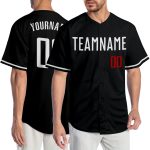 Personalized Baseball Jersey in Black, White, and Red for Men - Custom Team Apparel Personalized Black White-Red Baseball