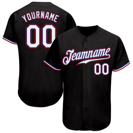 Personalized Black Red White Baseball Jersey for Men Women Kids - Size 6 Personalized Black White-Red Baseball Jersey 6