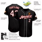 Personalized Baseball Jersey for Men and Women - Black White Red, Size 69 Personalized Black White-Red Baseball Jersey 69