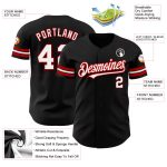 Personalized Black Red White Baseball Jersey for Men Women - Custom Name and Number 72 Personalized Black White-Red Baseball