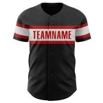 Personalized Black Red White Baseball Jersey - Custom Team Jersey 73 Personalized Black White-Red Baseball Jersey 73