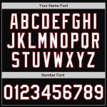 Personalized Varsity Letterman Jacket Black White Red Full-Snap Bomber Personalized Black White-Red Bomber Full-Snap Varsity